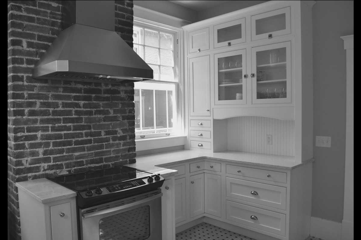 Historic preservation of a vintage kitchen in a Savannah residence.